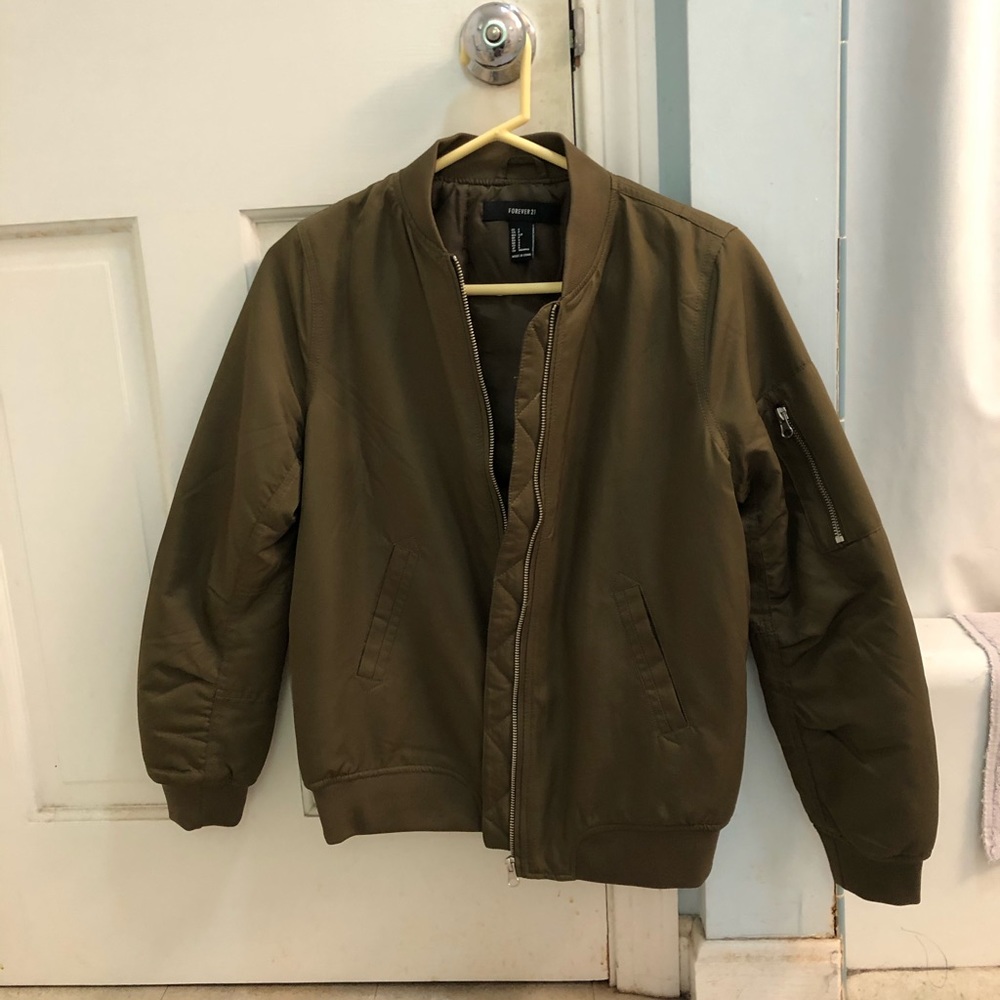 Forever 21 olive green bomber jacket